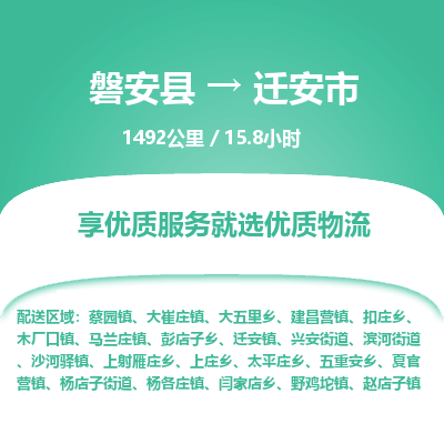 磐安县至迁安市物流公司_磐安县到迁安市直达物流公司