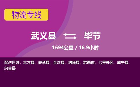 武义托运到毕节物流公司价格多少？-武义县到毕节物流专线要几天-武义县到毕节货运公司