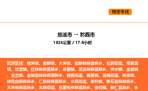 推送宁波至黔西市物流专线公司|慈溪市到黔西市|包车物流价格怎么计算