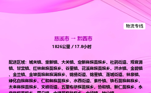 推送宁波至黔西市物流专线公司|慈溪市到黔西市|包车物流价格怎么计算
